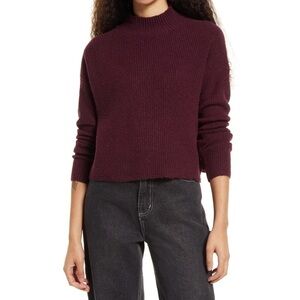 NWT BP. Mock Neck Sweater in Burgundy Stem